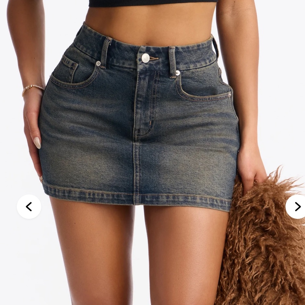 Fashion Nova Blue Denim Mini Skirt